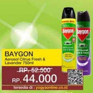 Promo Harga Baygon Insektisida Spray Citrus Fresh, Silky Lavender 750 ml - Yogya