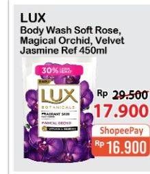 Promo Harga LUX Botanicals Body Wash Soft Rose, Magical Orchid, Velvet Jasmine 450 ml - Alfamart