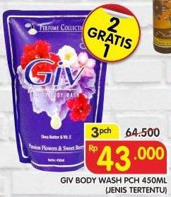 Promo Harga GIV Body Wash Jenis Tertentu per 3 pouch 450 ml - Superindo