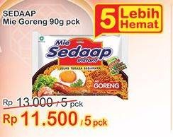 Promo Harga SEDAAP Mie Goreng per 5 pcs 90 gr - Indomaret