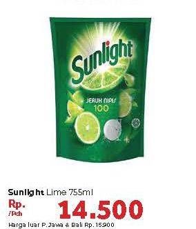 Promo Harga SUNLIGHT Pencuci Piring Lime 755 ml - Carrefour
