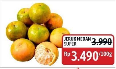 Promo Harga Jeruk Medan Super per 100 gr - Alfamidi