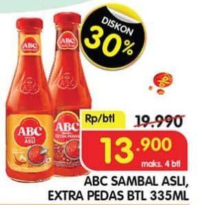 Promo Harga Sasa Sambal Ekstra Pedas, Asli 340 ml - Superindo