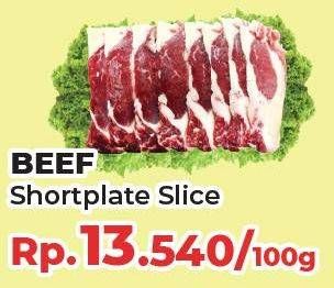 Promo Harga Beef Short Plate Slice per 100 gr - Yogya