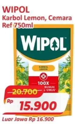 Promo Harga Wipol Karbol Wangi Lemon, Cemara 750 ml - Alfamart