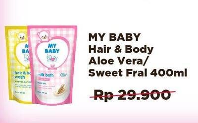 Promo Harga MY BABY Hair & Body Wash Aloe Vera Avocado, Sweet Floral 400 ml - Alfamidi