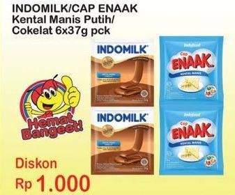 Promo Harga INDOMILK/CAP ENAAK Kental Manis 37gr  - Indomaret