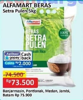 Promo Harga Alfamart Beras Setra Pulen 5000 gr - Alfamart