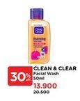 Promo Harga Clean & Clear Facial Wash 50 ml - Watsons