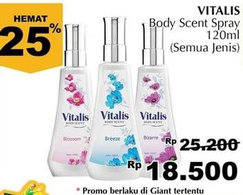 Promo Harga VITALIS Body Scent All Variants 120 ml - Giant