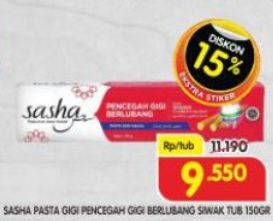 Promo Harga Sasha Toothpaste Whitening Siwak 150 gr - Superindo
