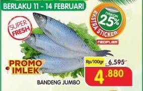 Promo Harga Ikan Bandeng Jumbo per 100 gr - Superindo
