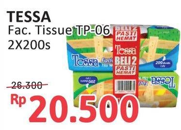 Promo Harga Tessa Facial Tissue TP 06 per 2 pouch 200 pcs - Alfamidi