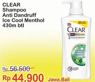 Promo Harga CLEAR Shampoo Ice Cool Menthol 480 ml - Indomaret