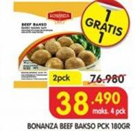 Promo Harga BONANZA Beef Bakso per 2 pouch 180 gr - Superindo