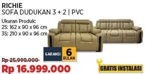 Promo Harga Courts Richie Sofa Dudukan 3+2 RC | PVC  - COURTS