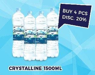 Promo Harga CRYSTALLINE Air Mineral per 4 botol 1500 ml - Hypermart