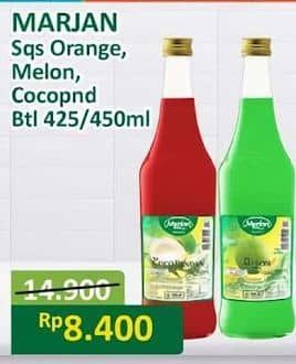 Promo Harga Marjan Syrup Squash Orange, Melon, Coco Pandan 450 ml - Alfamart