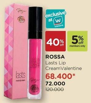 Promo Harga ROSSA Lasts Matte Lip Cream Valentine  - Watsons