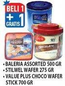 Promo Harga Baleria Assorted / Stilwel Wafer/ Value Plus Wafer Stick  - Hypermart