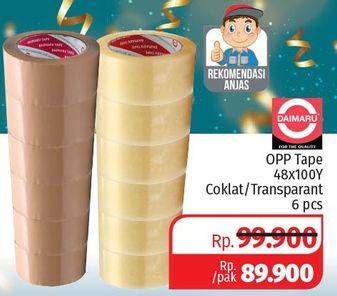 Promo Harga DAIMARU OPP Tape Cokelat, Transparant 6 roll - Lotte Grosir
