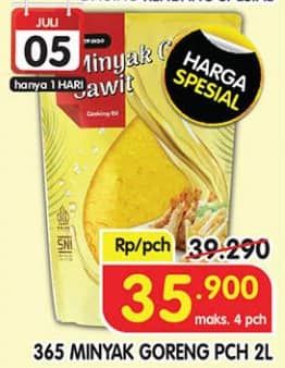 Promo Harga 365 Minyak Goreng 2000 ml - Superindo