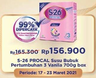 Promo Harga S26 Procal Susu Pertumbuhan Vanilla 700 gr - Indomaret