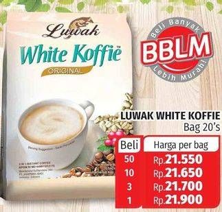 Promo Harga Luwak White Koffie 20 pcs - Lotte Grosir