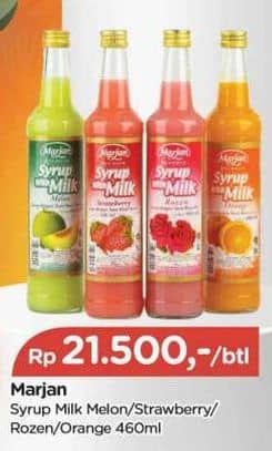 Promo Harga Marjan Syrup with Milk Melon, Strawberry, Rozen, Orange 460 ml - TIP TOP