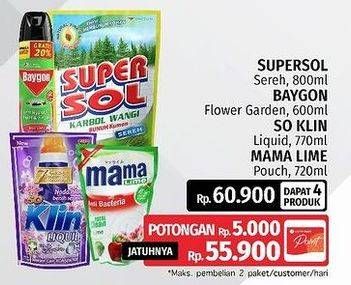 Supersol + Baygon + So Klin + Mama Lime
