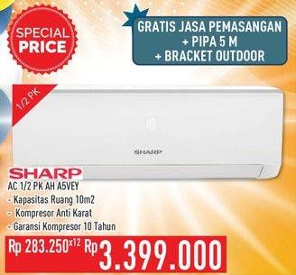 Promo Harga SHARP AH-A5VEY | AC 1/2PK  - Hypermart