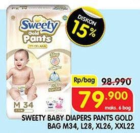 Promo Harga Sweety Gold Pants M34, L28, XL26, XXL22 22 pcs - Superindo