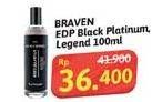 Promo Harga Braven Eau De Parfum Black Legend, Platinum 100 ml - Alfamidi