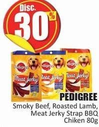 Promo Harga PEDIGREE Makanan Anjing Meat Jerky Strap BBQ Chick, Smoky Beef, Roasted Lamb 80 gr - Hari Hari