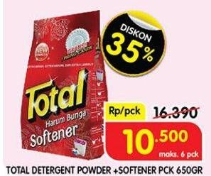 Promo Harga Total Detergent Softener 650 gr - Superindo