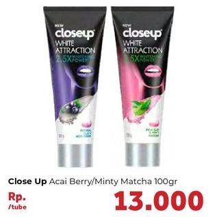 Promo Harga CLOSE UP Pasta Gigi White Attraction Mineral Clay Acai Berry, Pink Clay Minty Matcha 100 gr - Carrefour