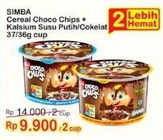 Promo Harga SIMBA Cereal Choco Chips Susu Putih, Susu Coklat per 2 pcs 37 gr - Indomaret