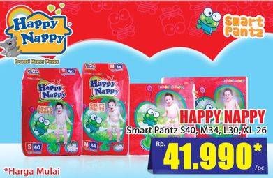 Promo Harga HAPPY NAPPY Smart Pantz Diaper S40, M34, L30, XL26  - Hari Hari