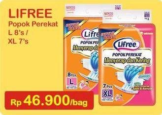 Promo Harga Lifree Popok Perekat Menyerap dan Kering L8, XL7 7 pcs - Indomaret