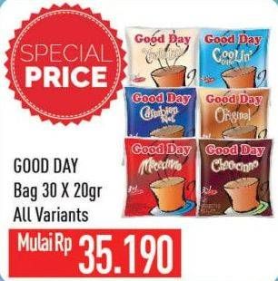 Promo Harga Good Day Instant Coffee 3 in 1 All Variants per 30 sachet 20 gr - Hypermart