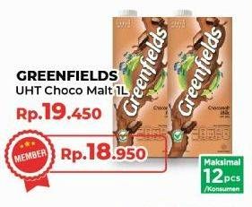 Promo Harga Greenfields UHT Choco Malt 1000 ml - Yogya
