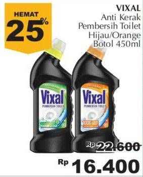 Promo Harga VIXAL Cairan Pembersih Toilet Anti Kerak Green, Orange 450 ml - Giant