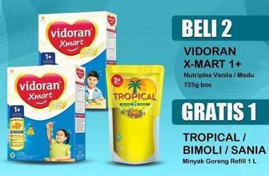 Promo Harga VIDORAN Xmart 1+ Vanilla, Madu per 2 box 725 gr - Indomaret