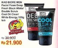 Promo Harga BIORE MENS Facial Foam Cool Oil, White Energy, Double Scrub White Energy 100 gr - Indomaret