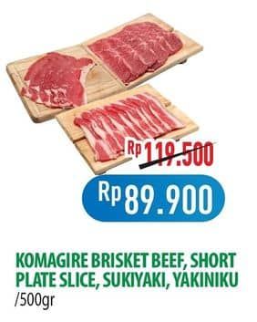 Promo Harga Komagire Brisket Beef/Short Plate Slice/Sukiyaki/Yakiniku  - Hypermart