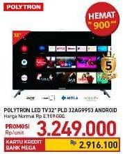 Promo Harga POLYTRON PLD 32AG9953 | Android TV 32 inch  - Carrefour