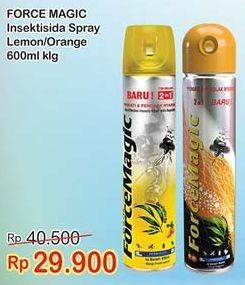 Promo Harga FORCE MAGIC Insektisida Spray Lemon, Orange 600 ml - Indomaret