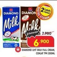 Promo Harga DIAMOND Milk UHT Chocolate, Full Cream 200 ml - Superindo