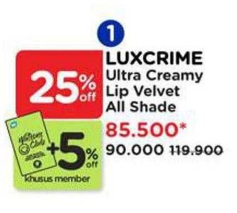 Promo Harga Luxcrime Ultra Creamy Lip Velvet All Variants  - Watsons