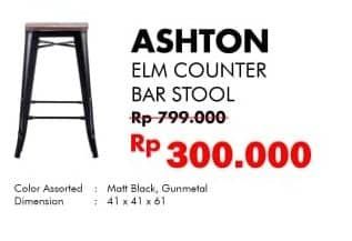 Promo Harga Transliving Ashton Elm Counter Bar Stool  - Carrefour